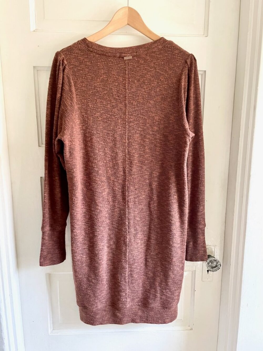 Prana Brown Zada Organic Cotton Blend Textured Sweatshirt Dress S *Runs L - Picture 9 of 12